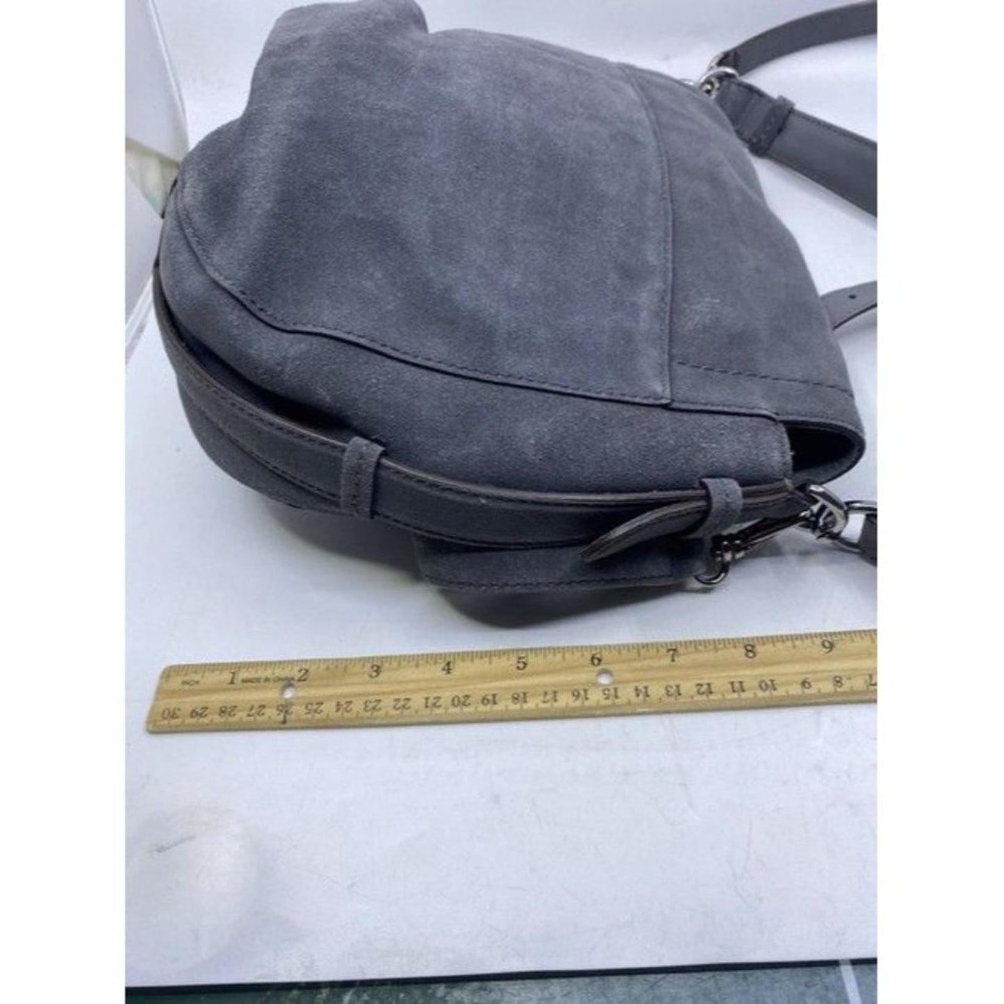 Polo Ralph Lauren Glenmore Saddle Gray Sport Suede Cross Body Bag
