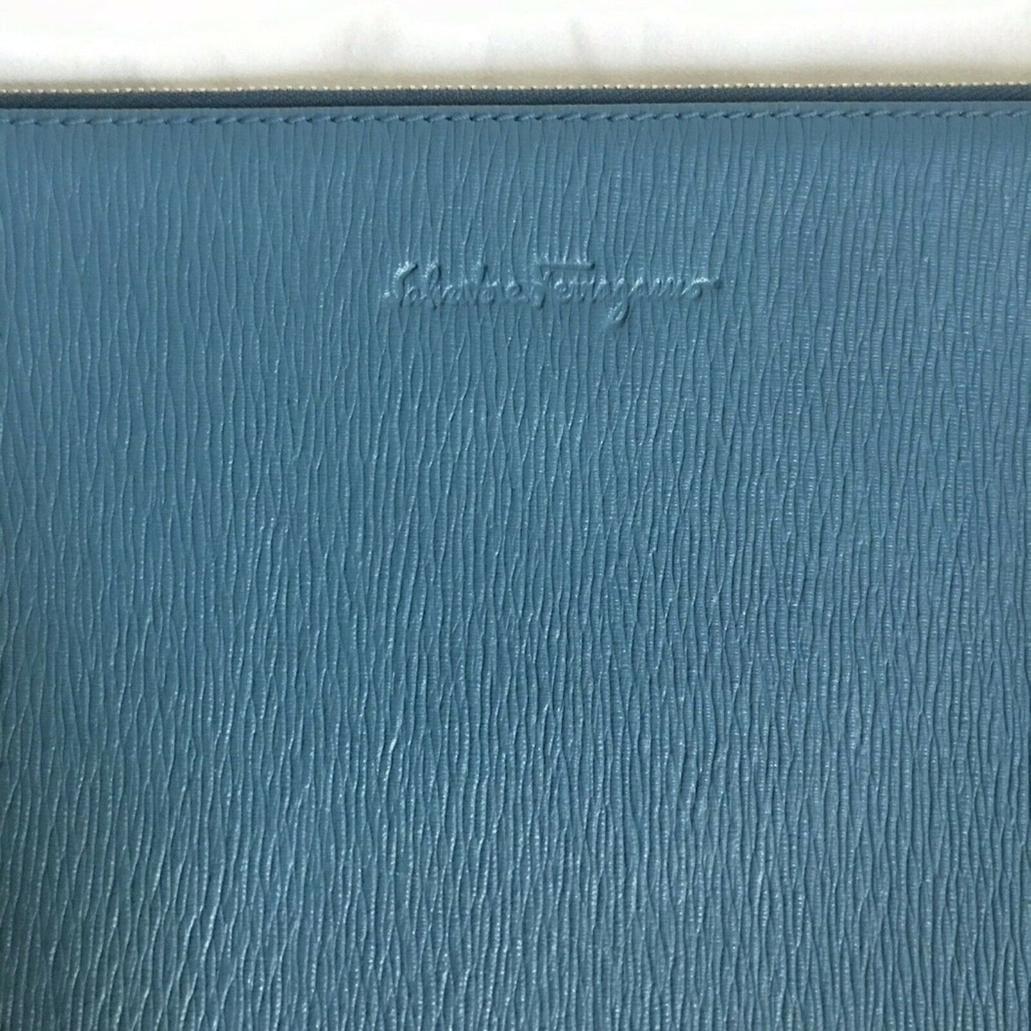 SALVATORE FERRAGAMO Unisex Blue Leather Document H