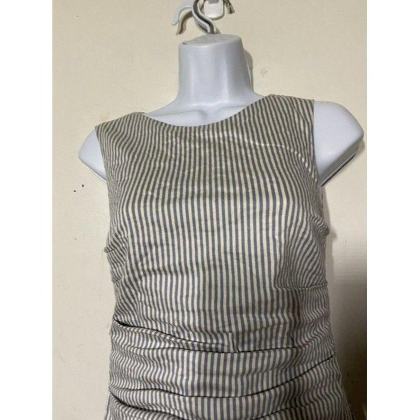 nicole miller new ruched linen striped msrp