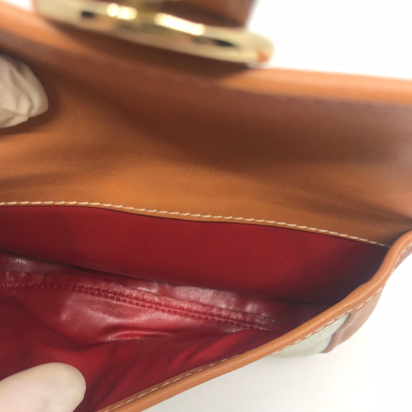 Dooney & Bourke Olive Green Brown Leather Wristlet