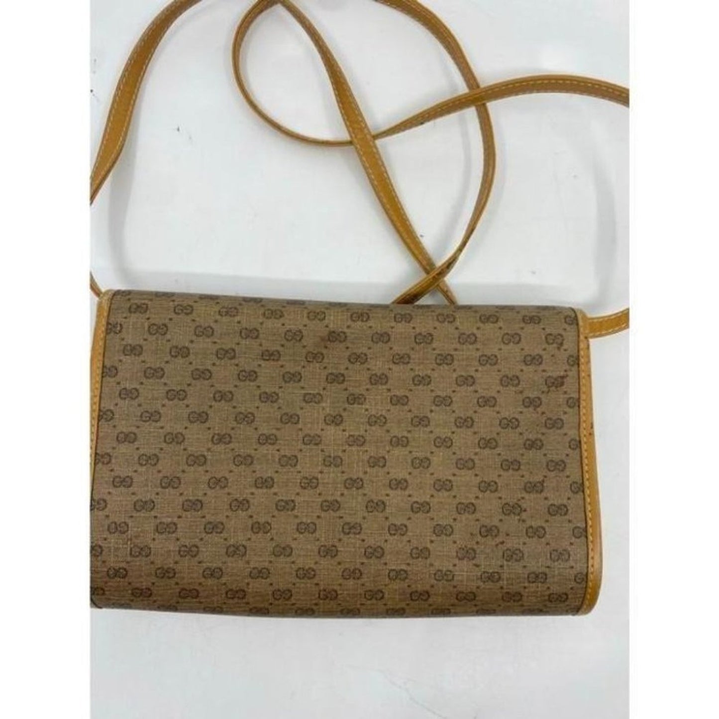 GUCCI Vintage Flap Coated Canvas Crossbody Bag