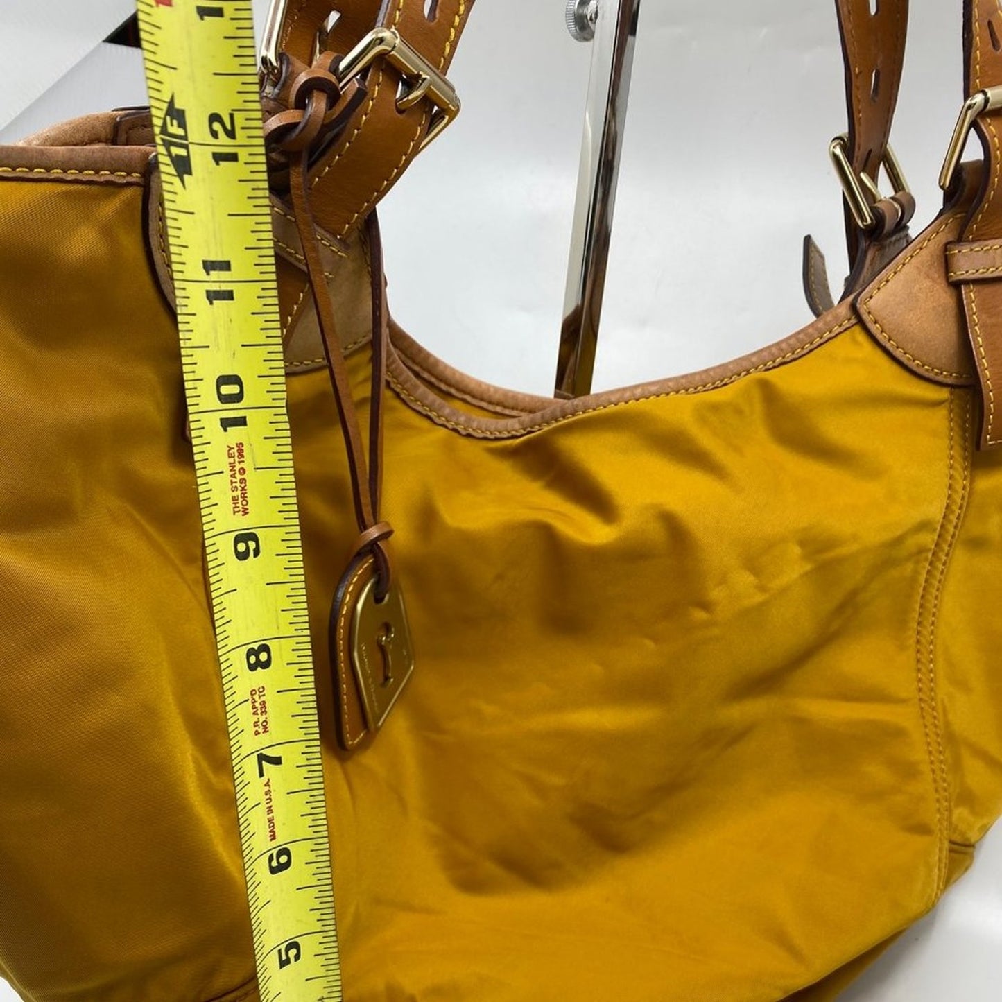 Dooney & Bourke XL Yellow Brown Nylon Shoulder Bag