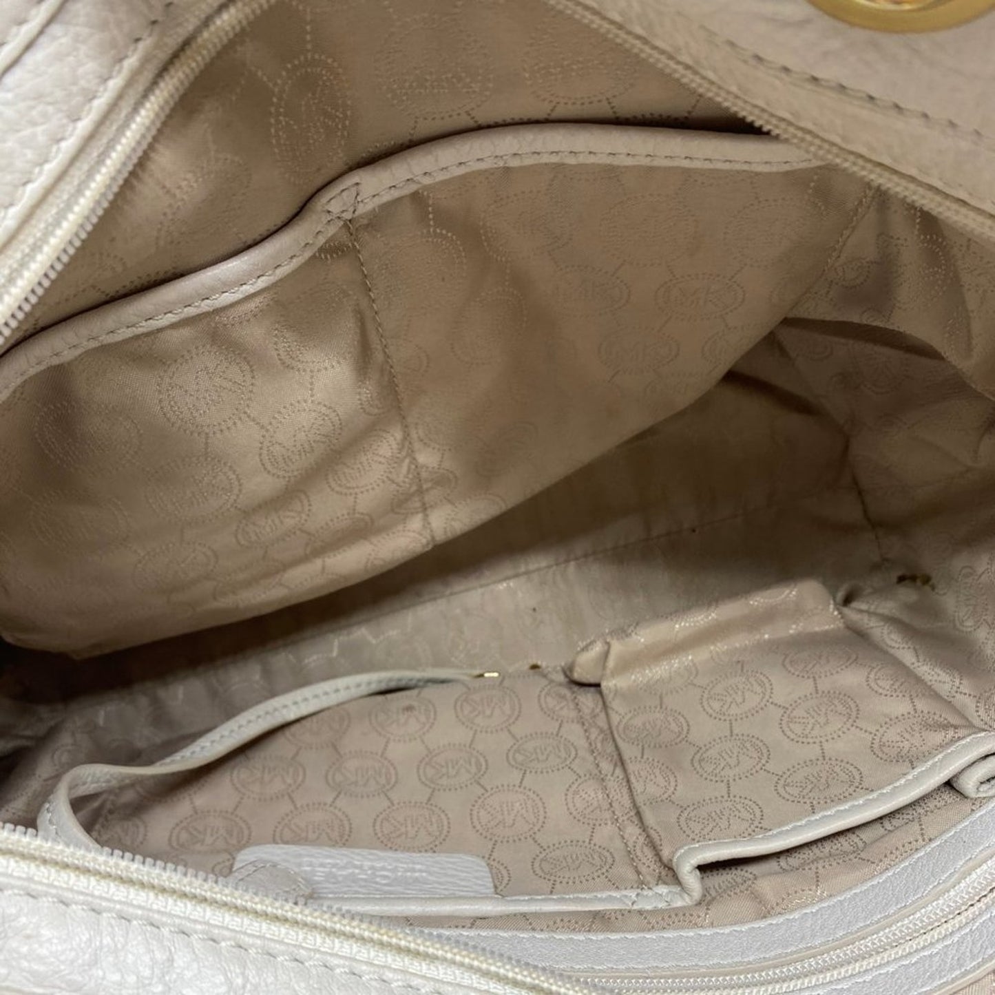 Michael Kors Large White Leather Tote Bag