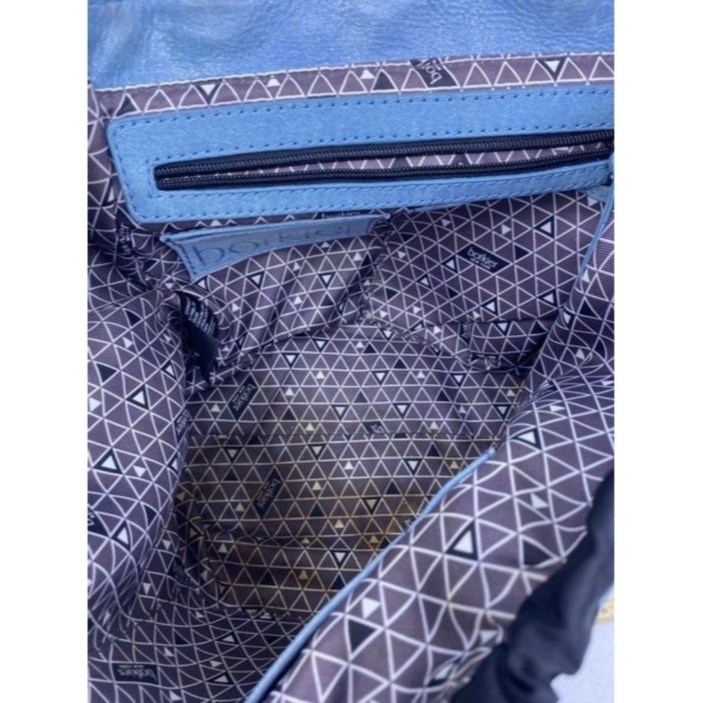 Botkier Warren Navy Bluegunmetal Leather Backpack