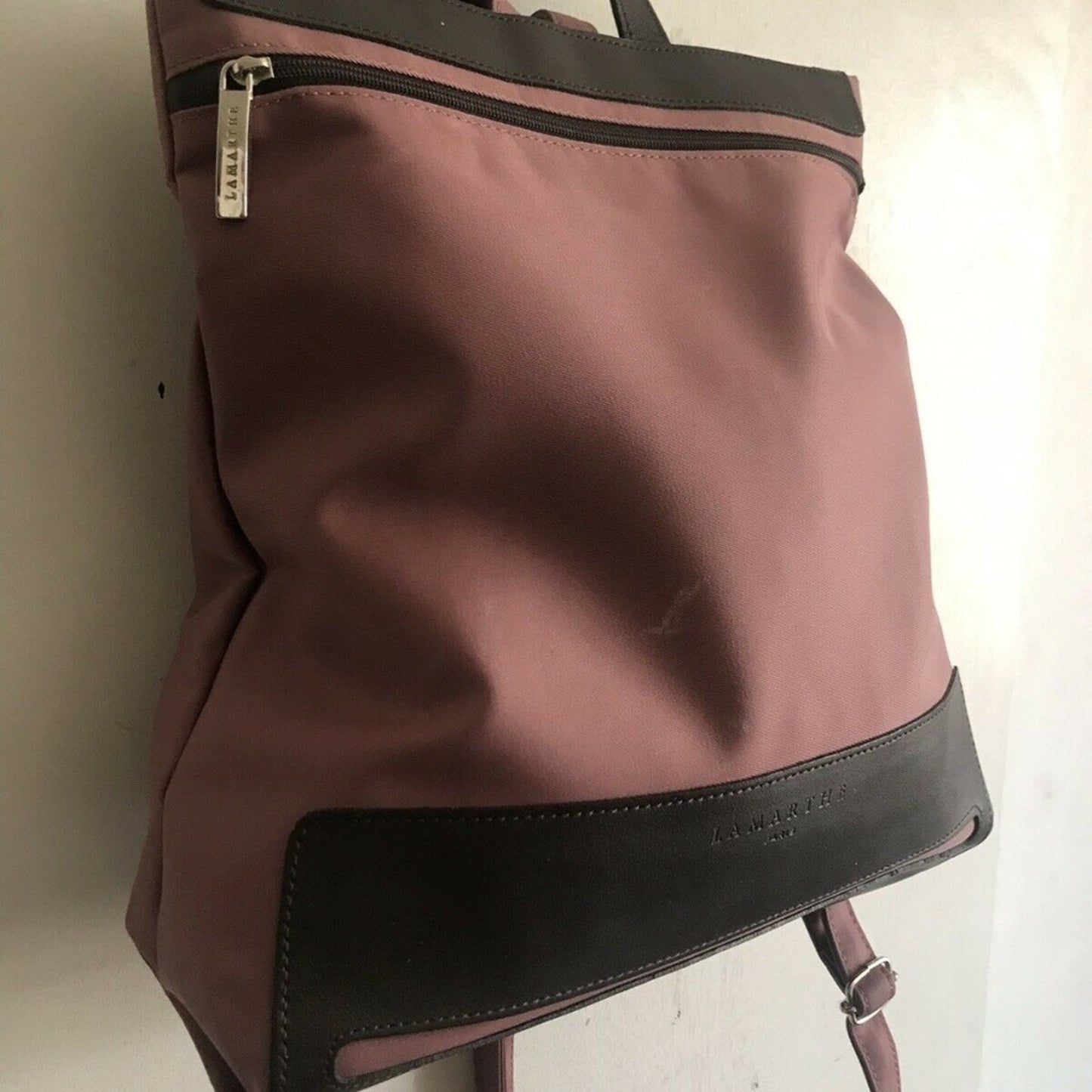 Lamarthe Medium Dark Dusty Pink Nylon Backpack Wit