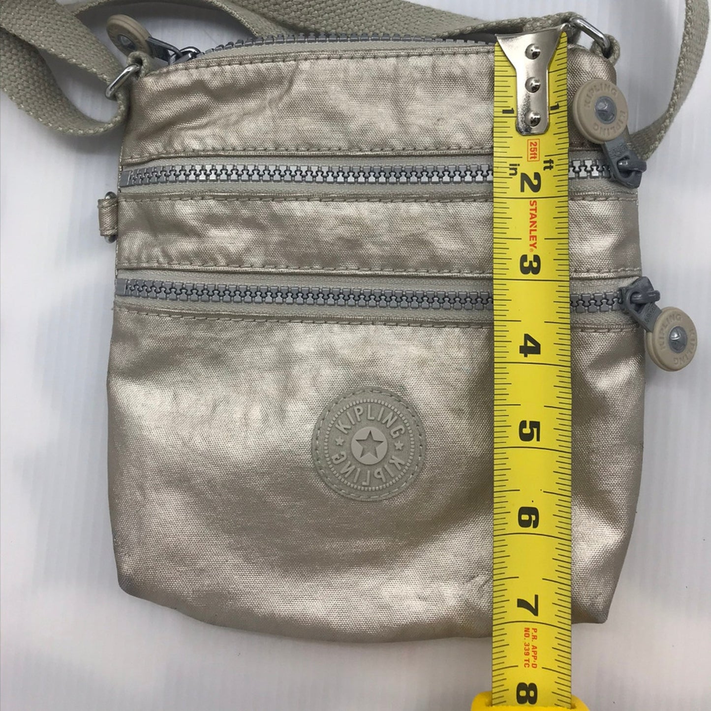 Kipling Light Gold Nylon Small Crossbody Bag