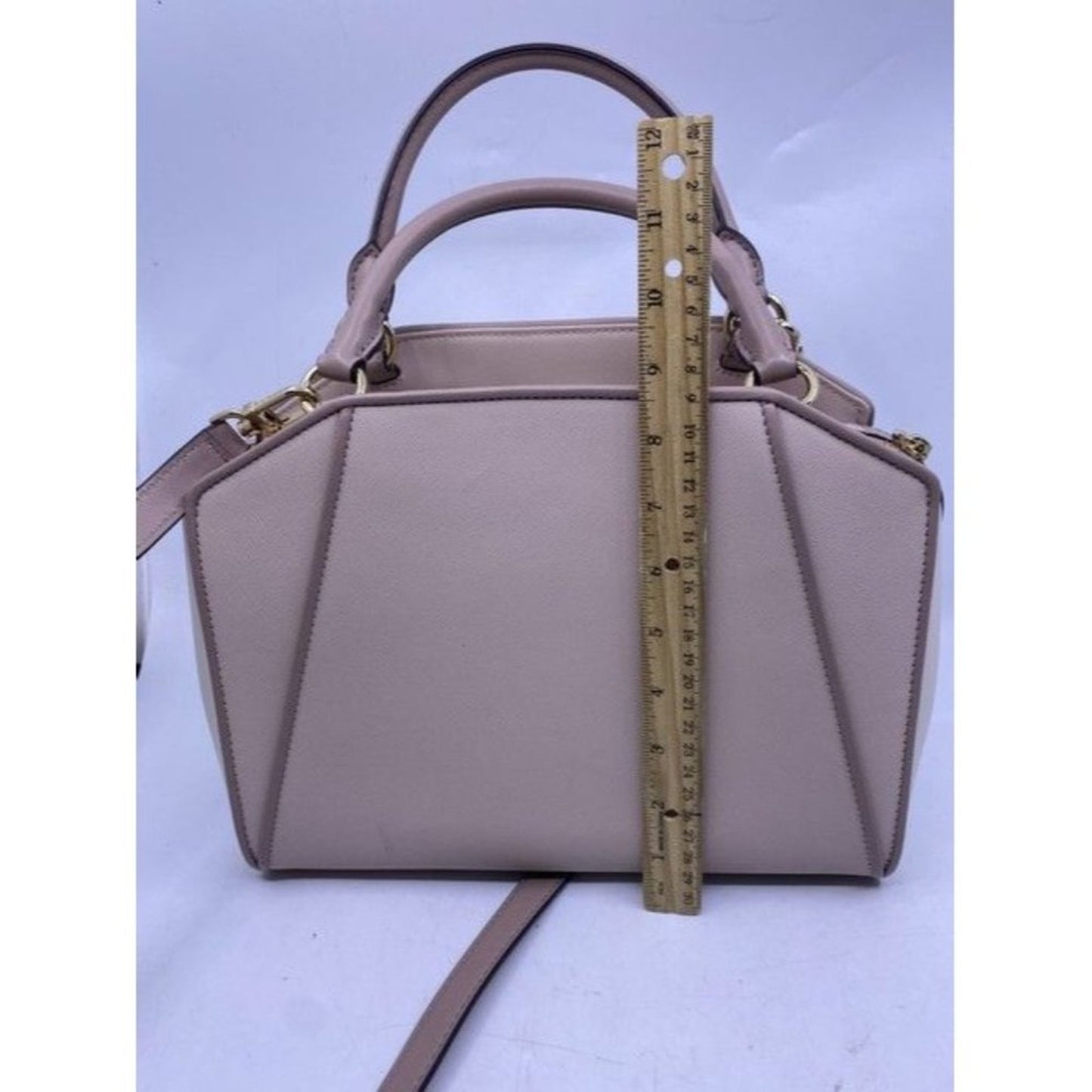 Michael Kors New Cleo Medium Satchel Soft Pink Saffiano Leather Cross Bo…