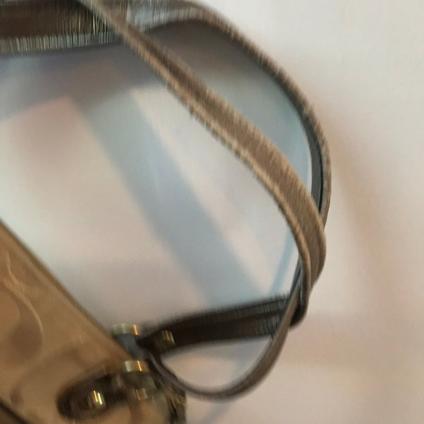 COACH XL Tan Jacquard Fabric Shoulder Bag