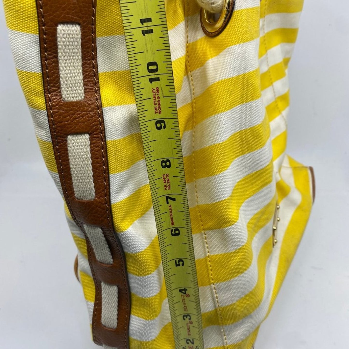 Michael Kors XL Yellow/White Canvas Fabric Handbag