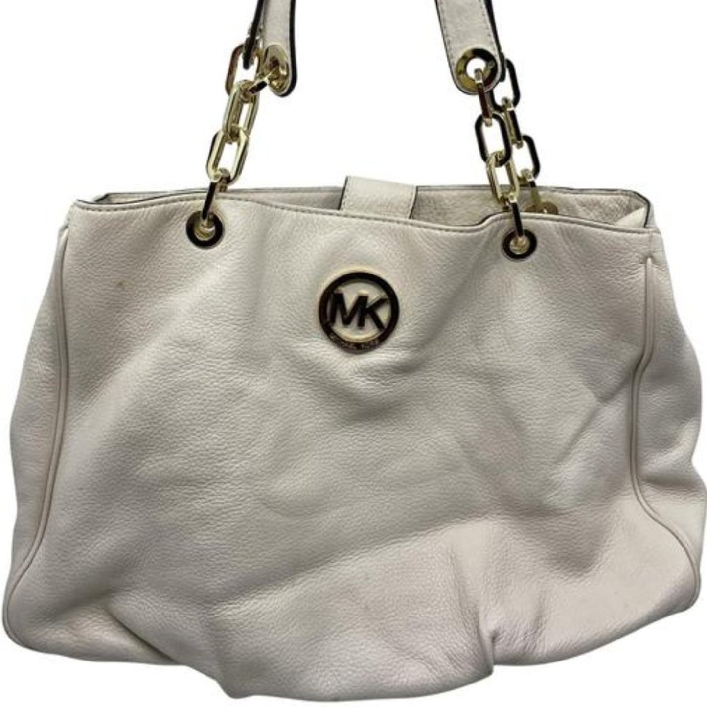Michael Kors White large leather shoulder bag