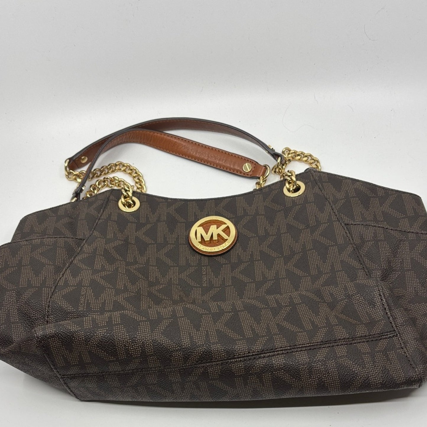 Michael Kors Dark Brown Monogram Shoulder Bag