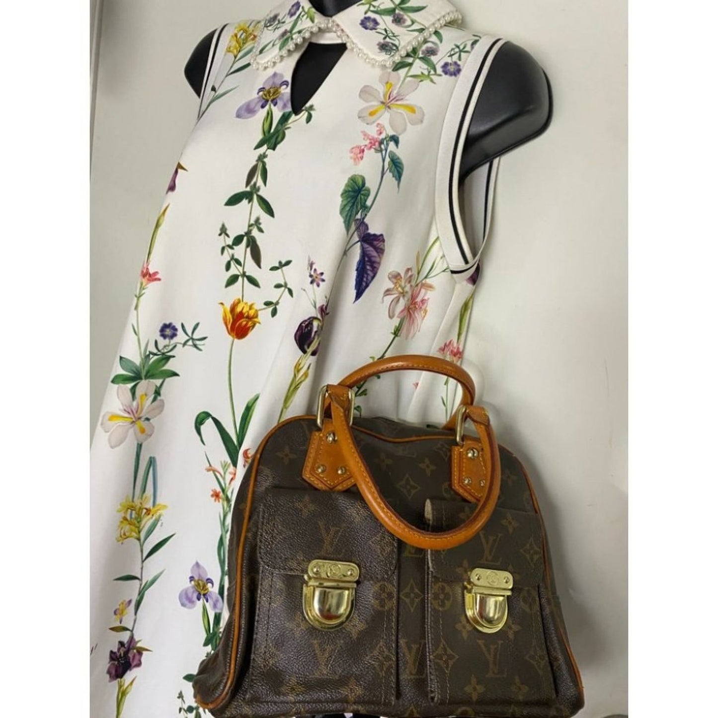 Louis Vuitton Manhattan PM Brown Tote Handbag