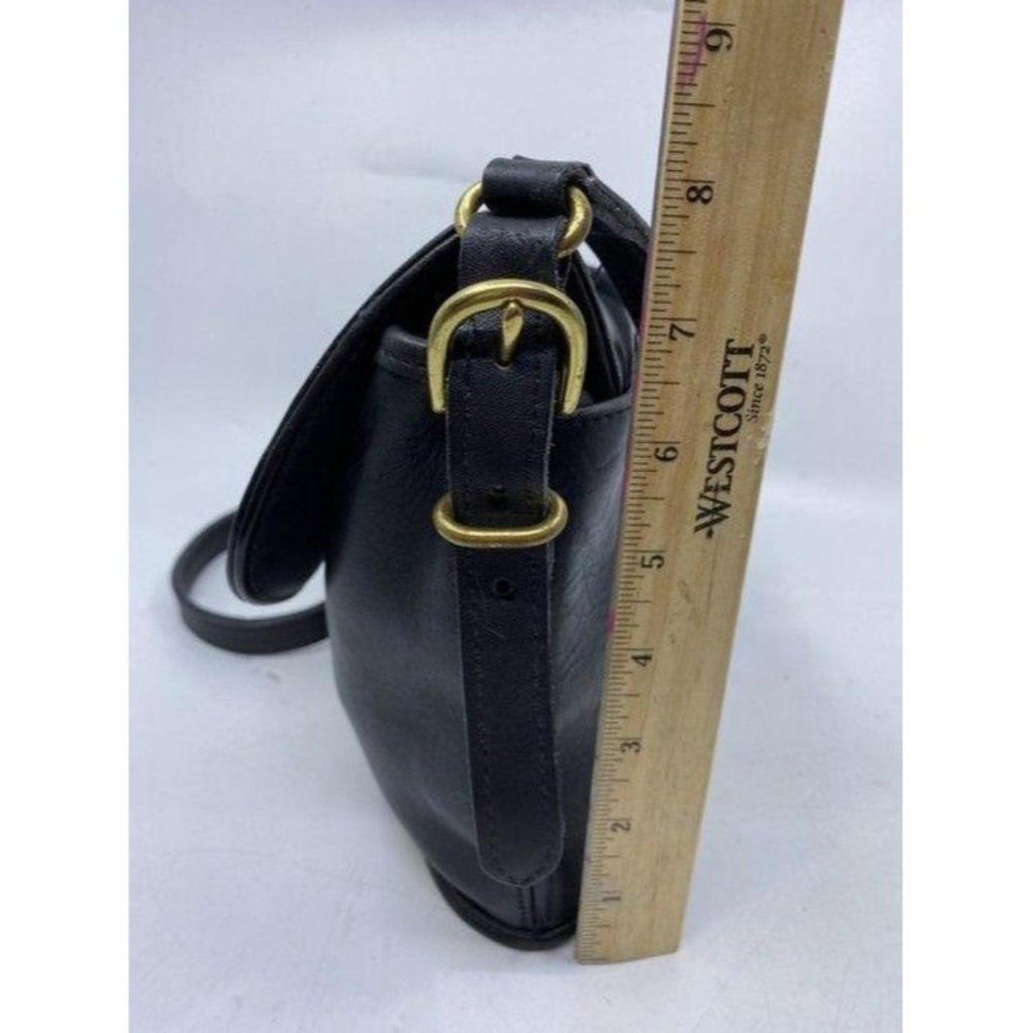 coach vintage black leather cross body bag