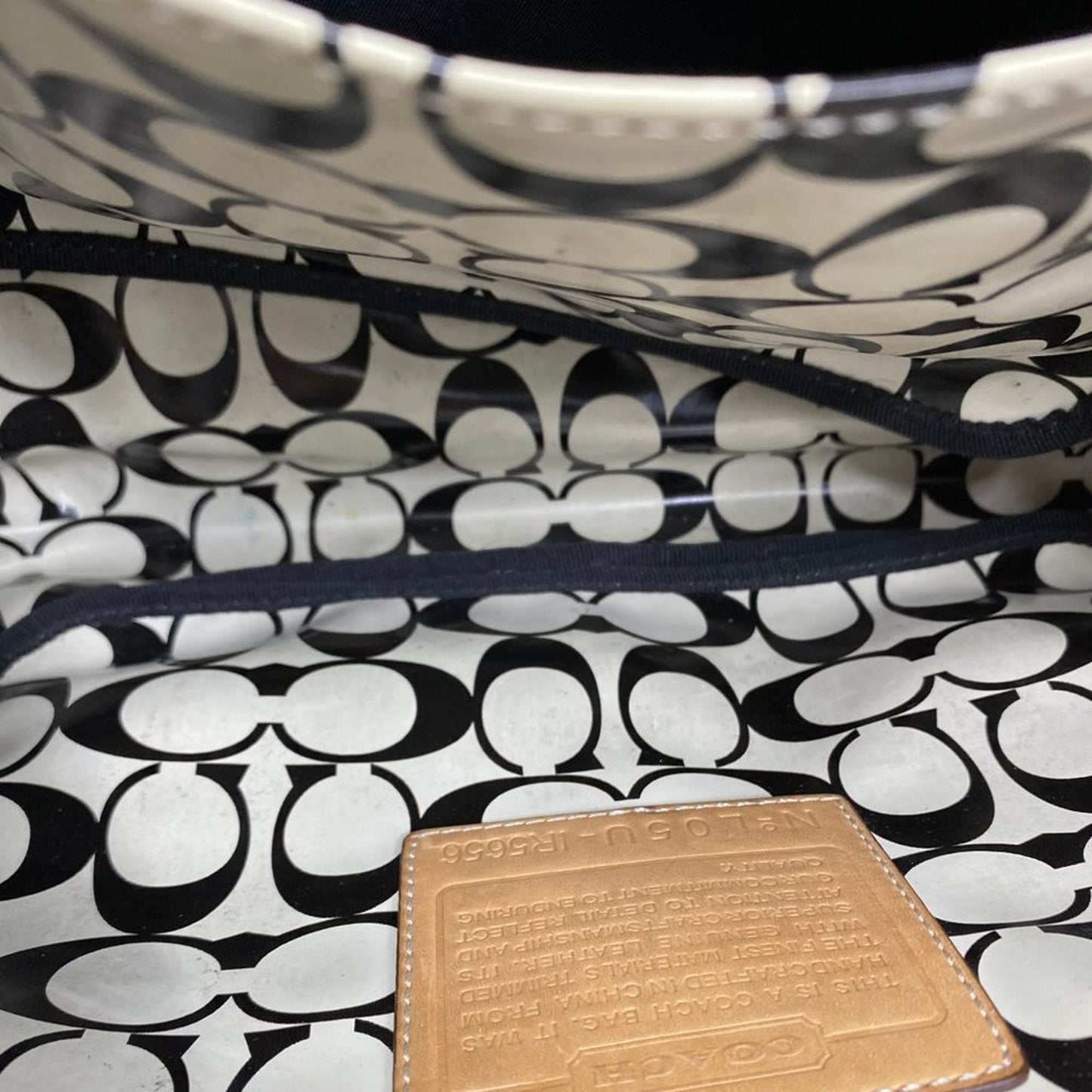 COACH M Size Black Fabric Shoppers Tote