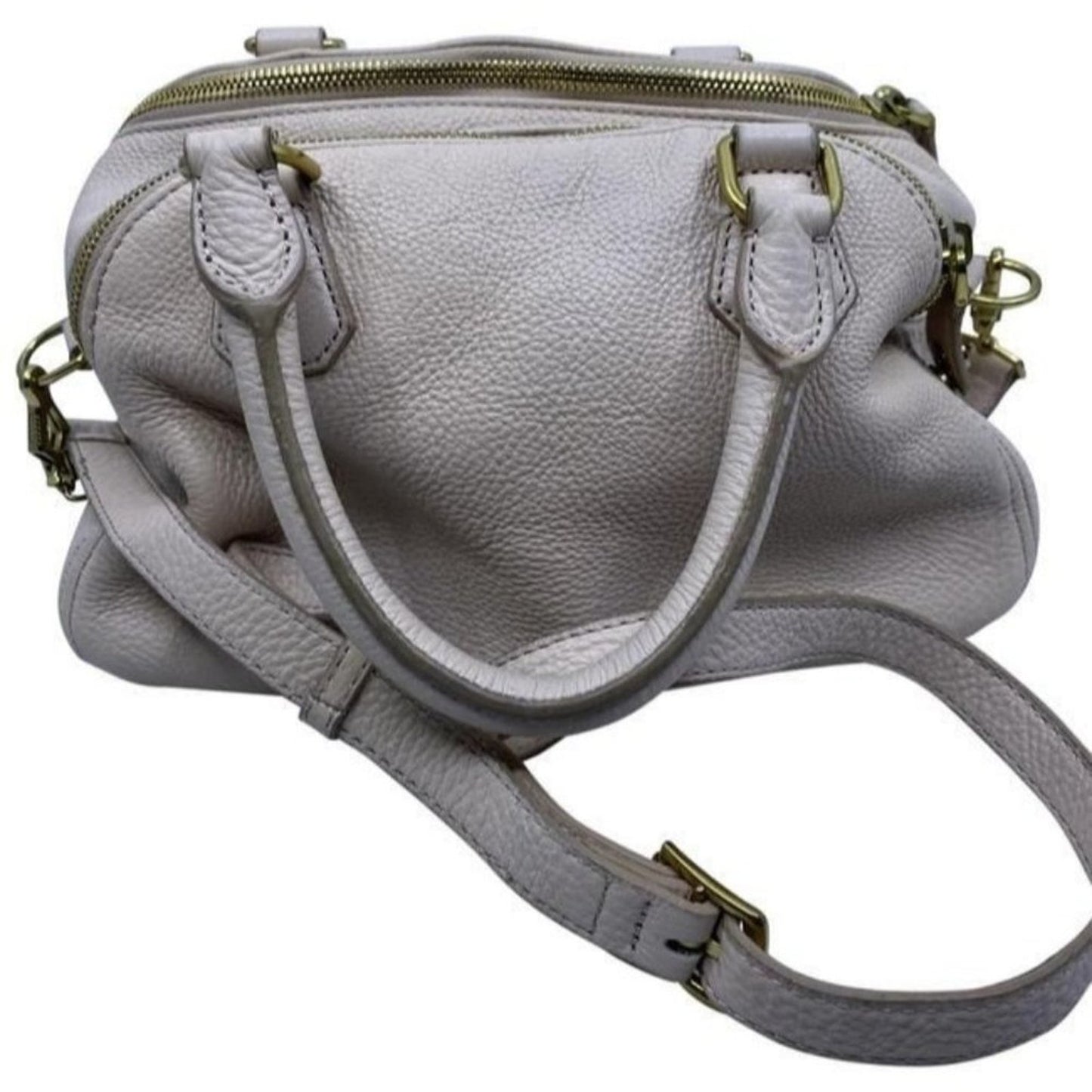 Dual Purpose White Leather Cross Body Bag