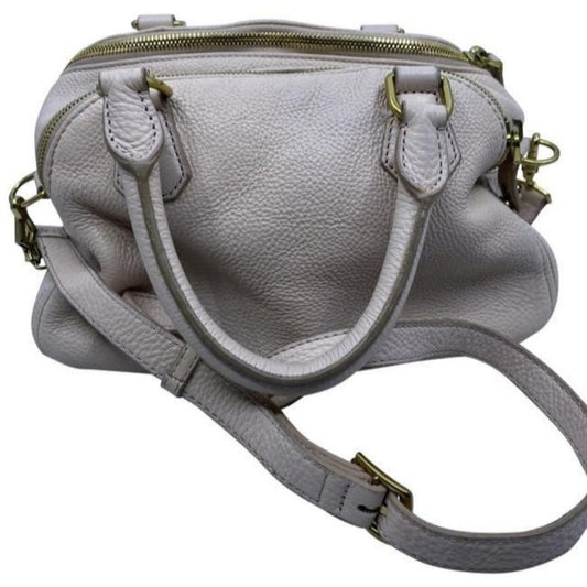 Dual Purpose White Leather Cross Body Bag