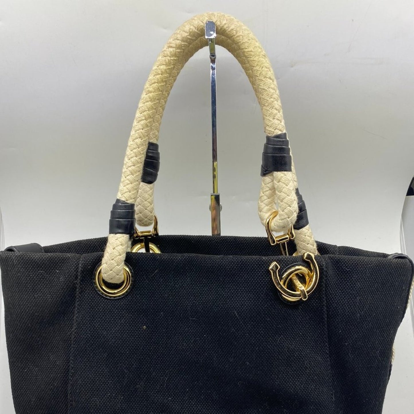 Michael Kors M Size Black Interwoven Shoulder Bag