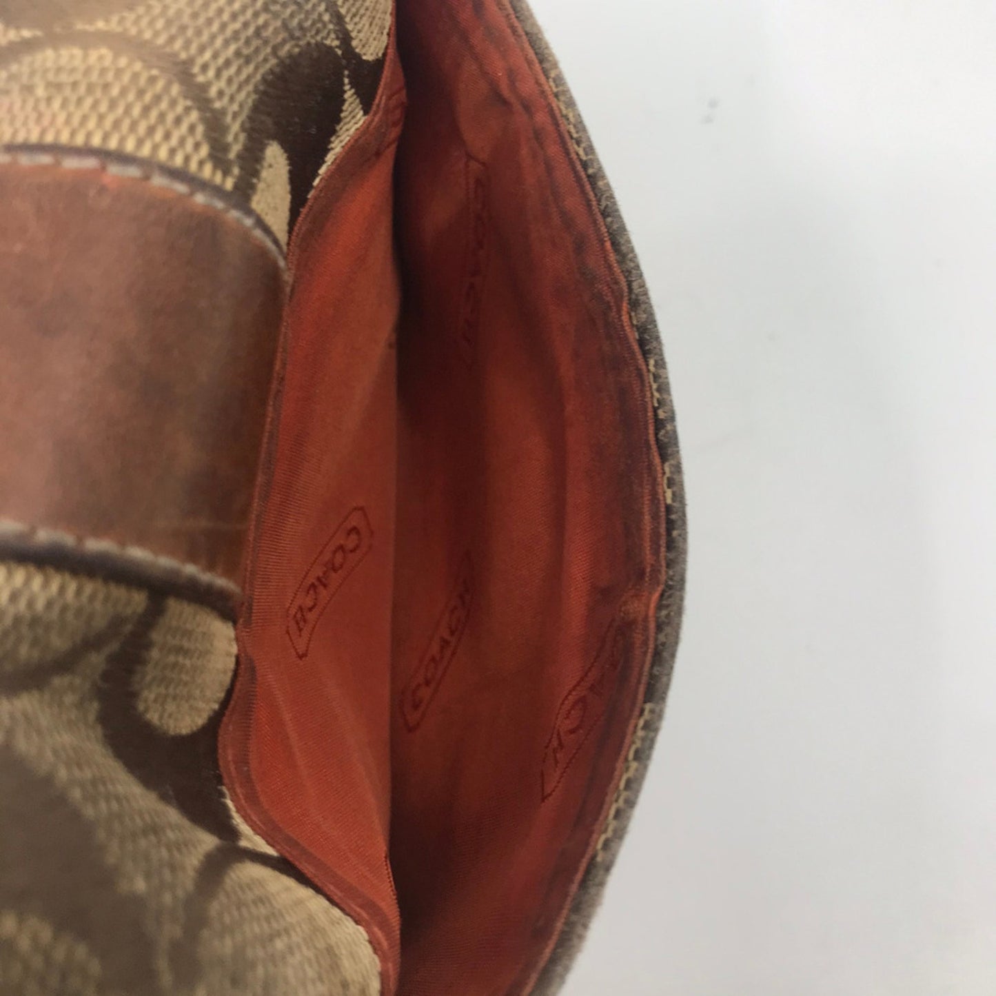 COACH Brown C Signature Design Leather Wallet