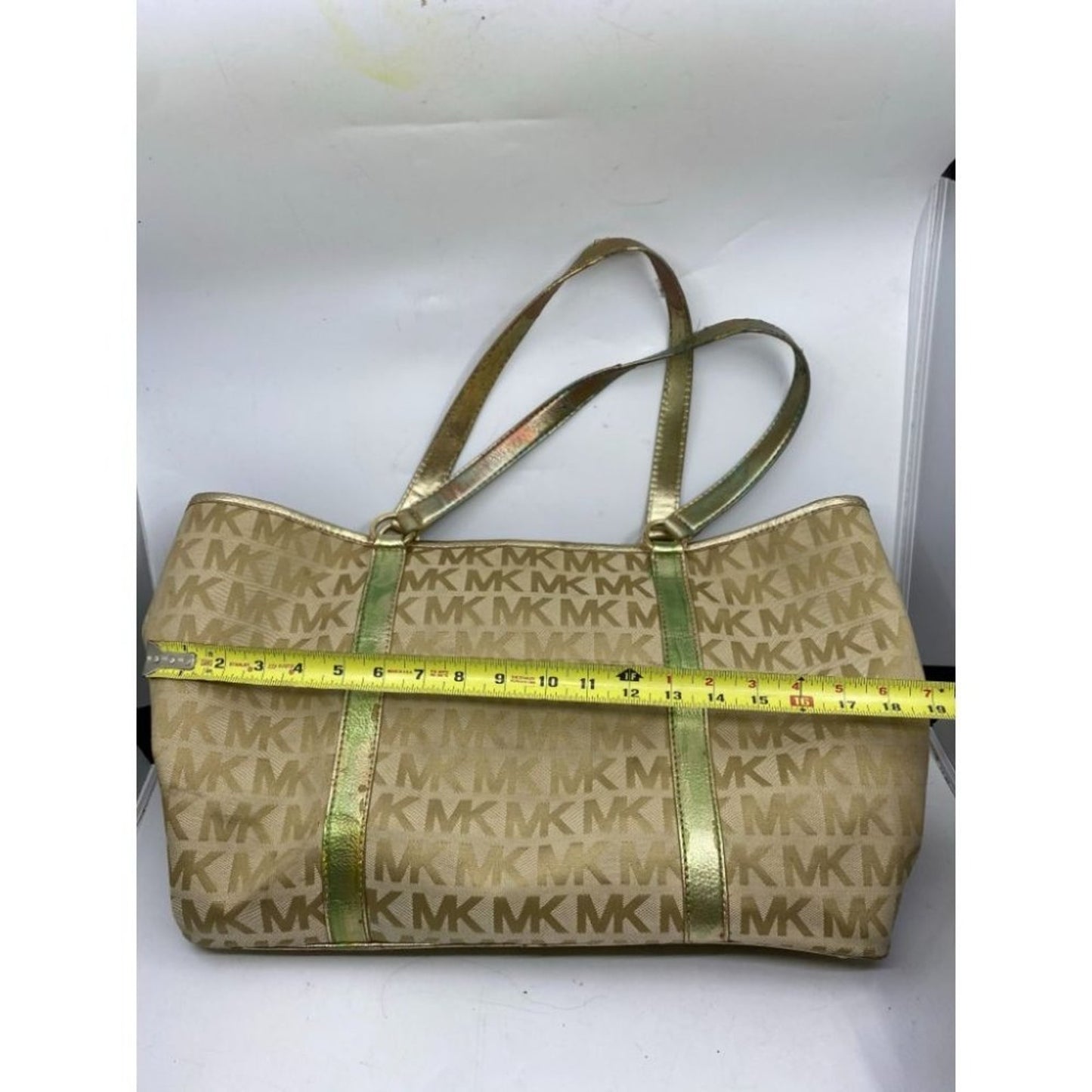 Michael Kors XL Jacquard Fabric Tan Tote Bag