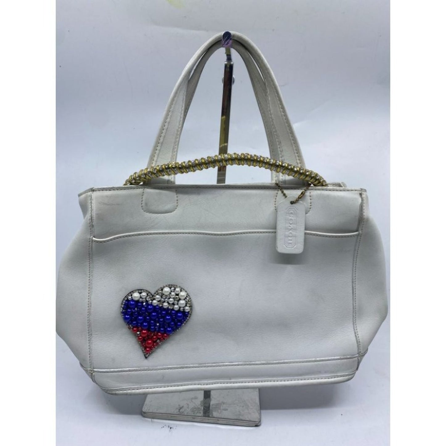 Coach Handbag White Customized with Applique
