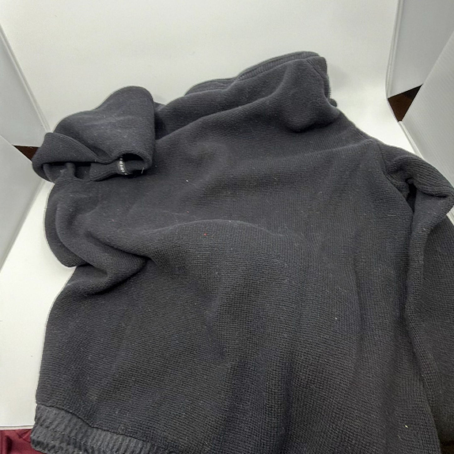 Armani Exchange Black Cotton Blend Half-Zip Hooded Sweater M
