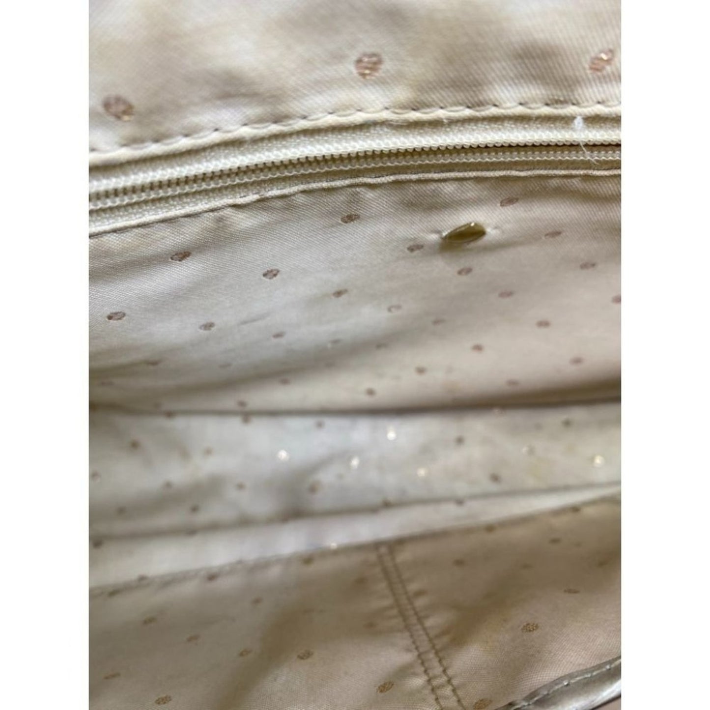 KATE SPADE Tan Patent Croc Embossed Messenger Bag