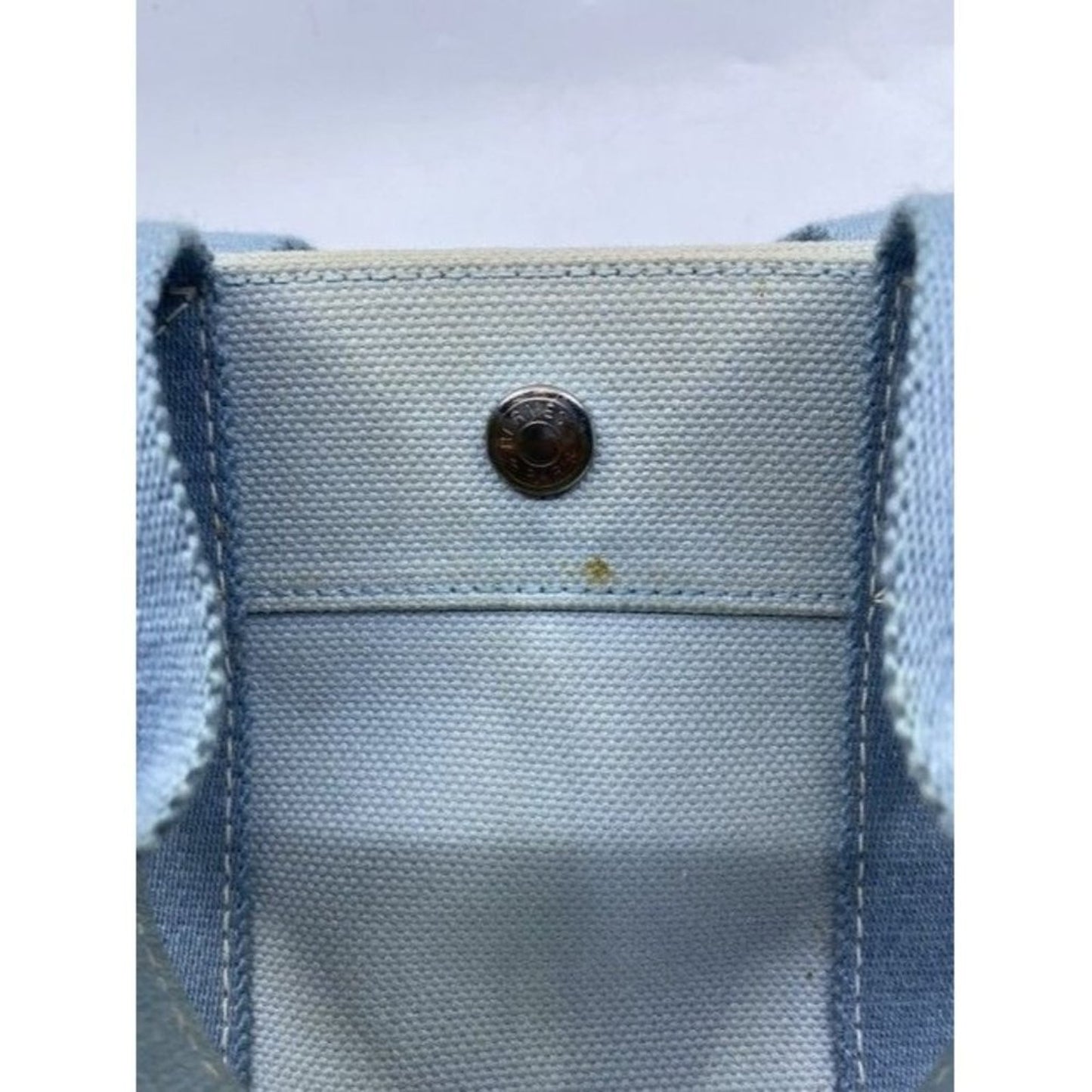 Hermes Deauville Toile Plage Mm Blue Cotton Tote