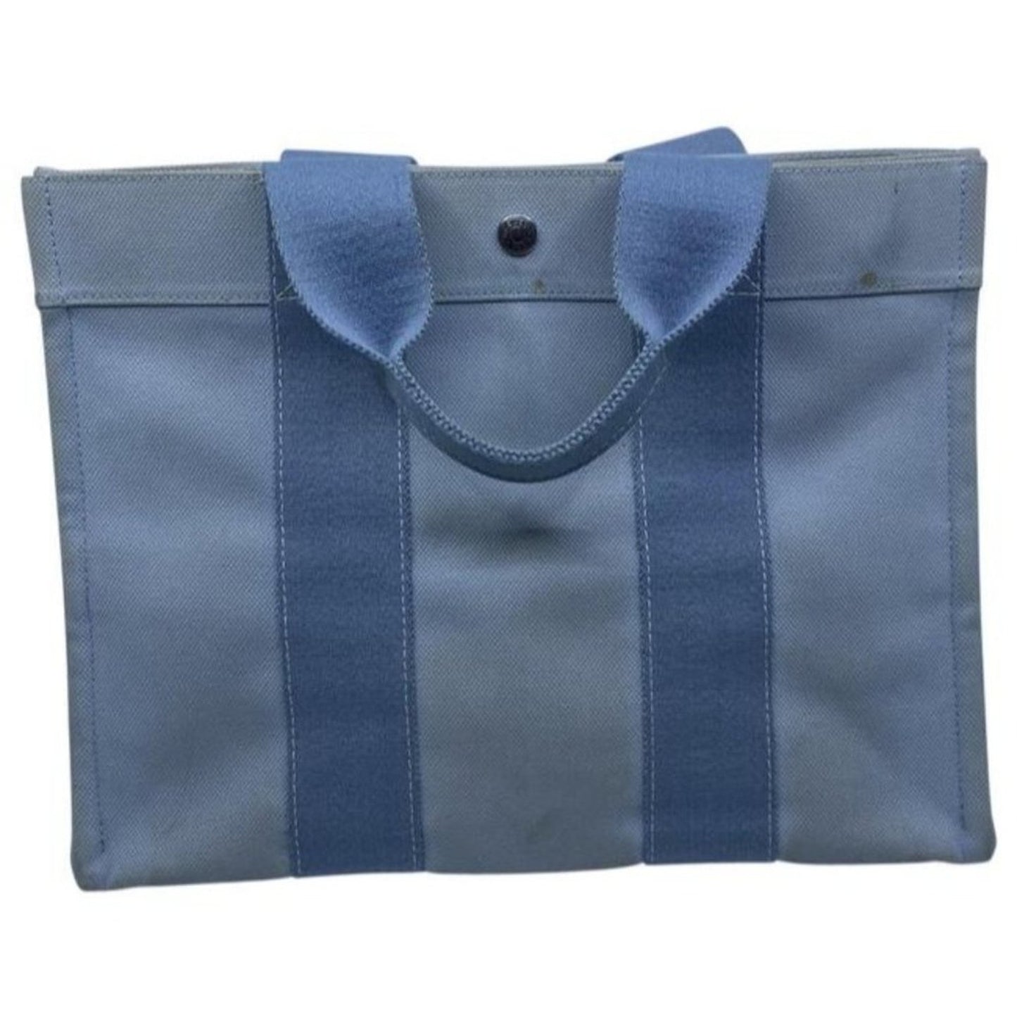 Hermes Deauville Toile Plage Mm Blue Cotton Tote