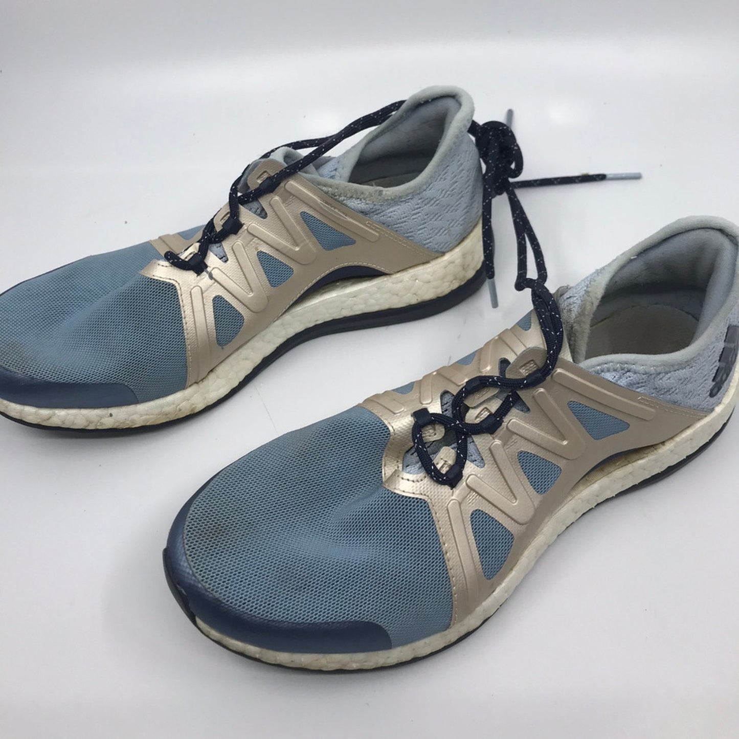 Adidas Boost Blue Gold Sneakers Size 7F/6M