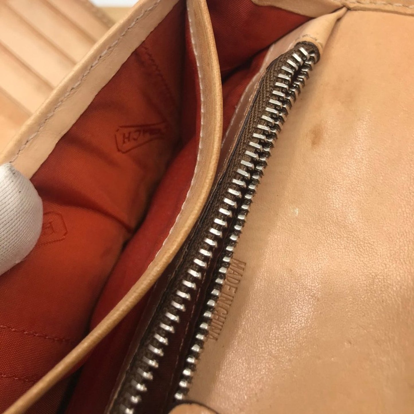 COACH Leather Fabric Combo Brown Tri Fold Wallet