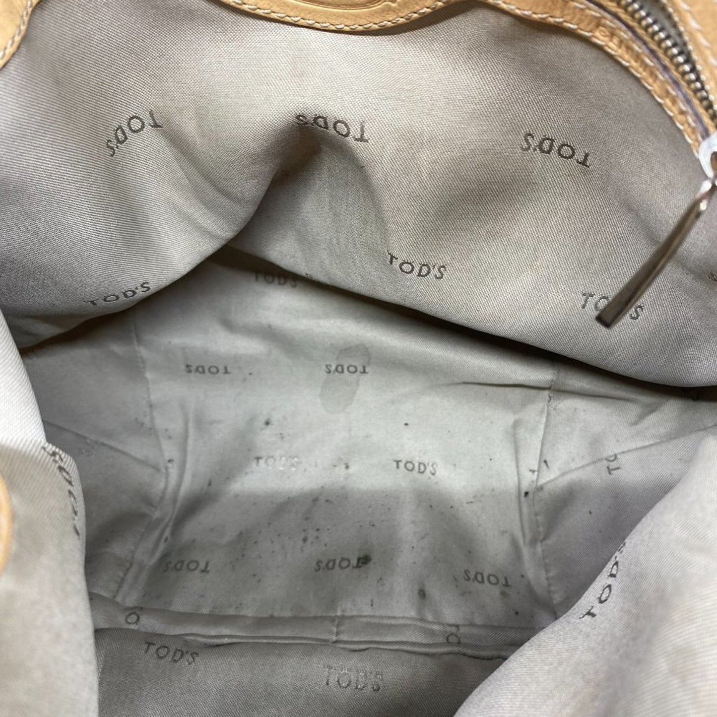 TOD’S Large Laminated Fabric Tote Bag W/ Strap