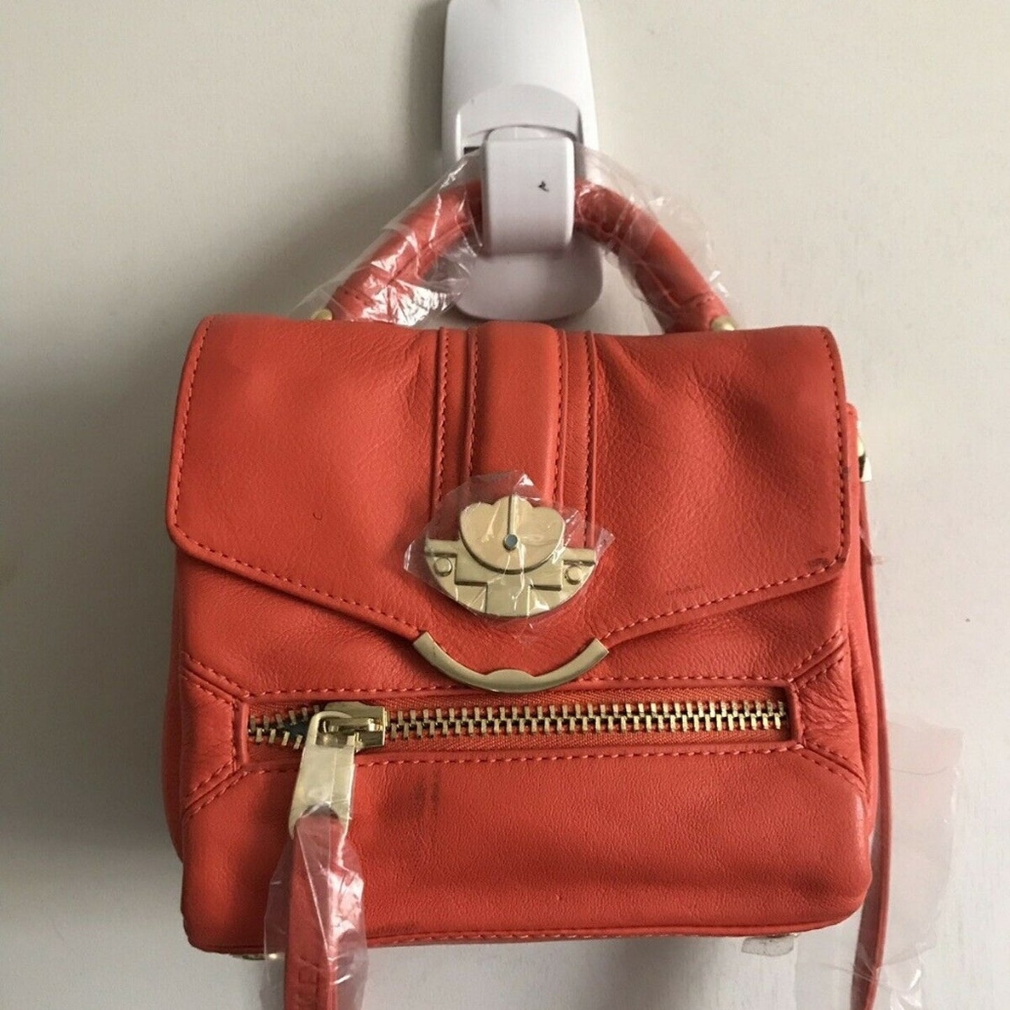 Cynthia Rowley Bright Red-Orange Mini Crossbody Ba