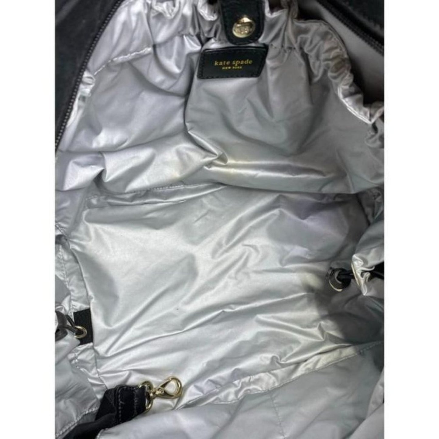 kate spade shopping large cream black nylon tote