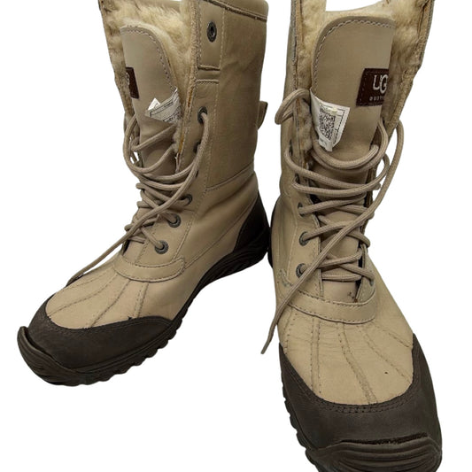 UGG Adirondack II Beige Leather Shearling Boot Size 8