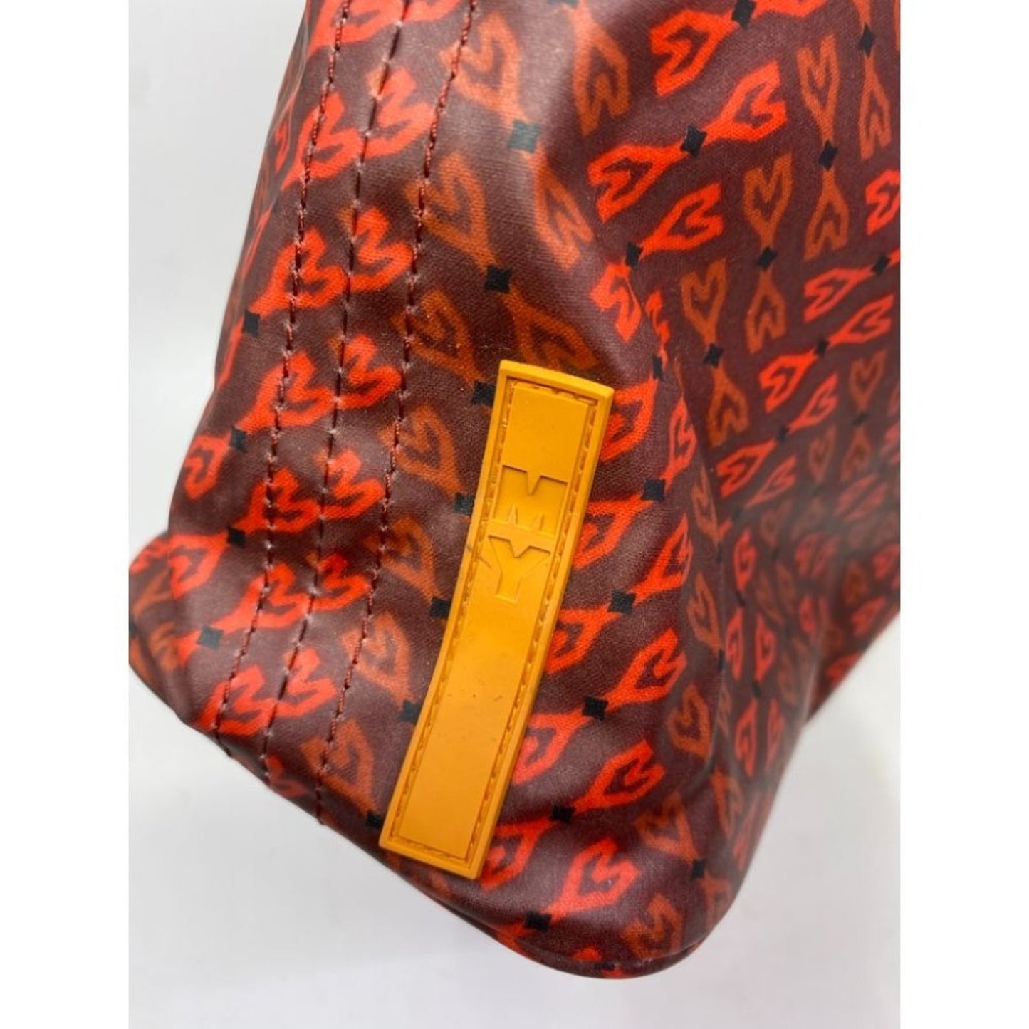 Oilcloth Orange Brown Large Nylon Tote Bag