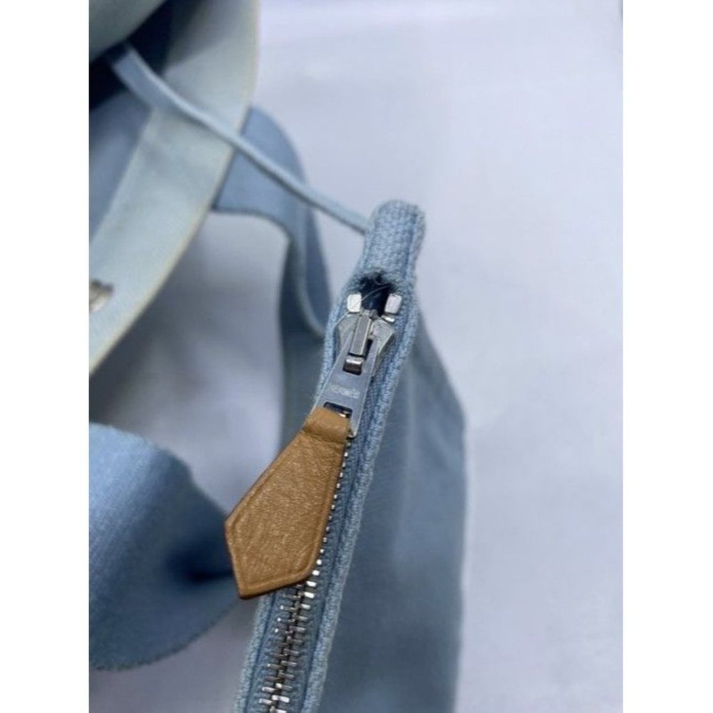 Hermes Deauville Toile Plage Mm Blue Cotton Tote