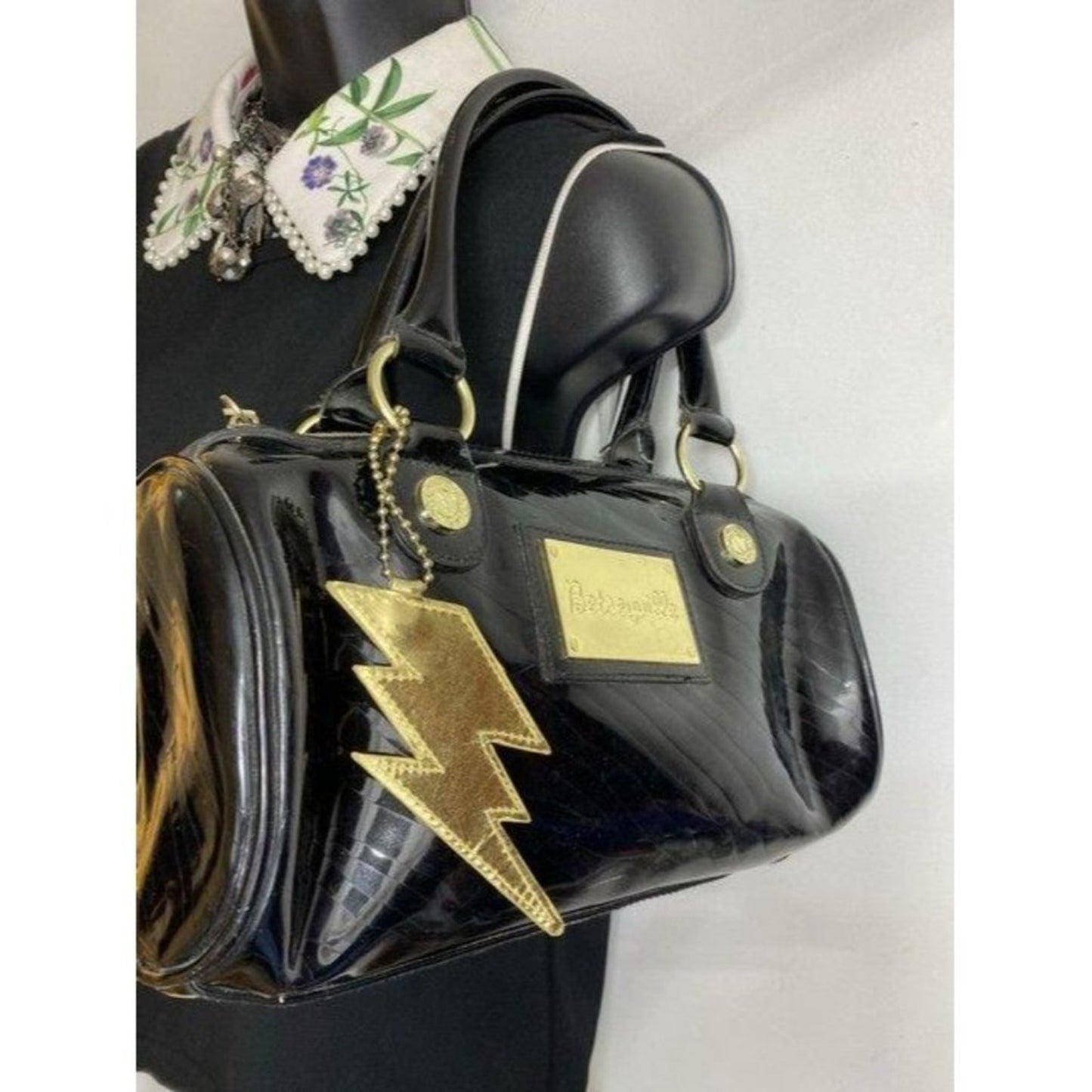 betsey johnson bowling black shoulder bag