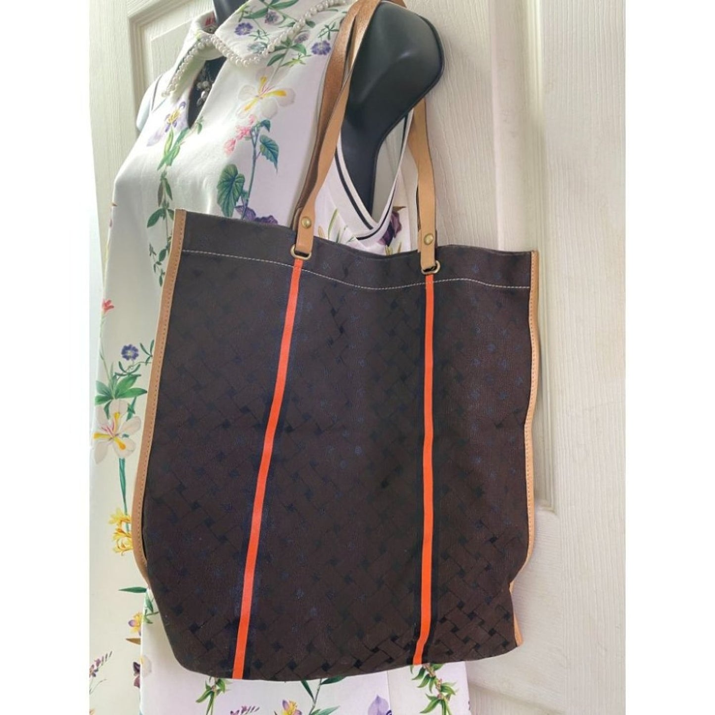 Cole Haan Brown Large Nylon Tote Bag