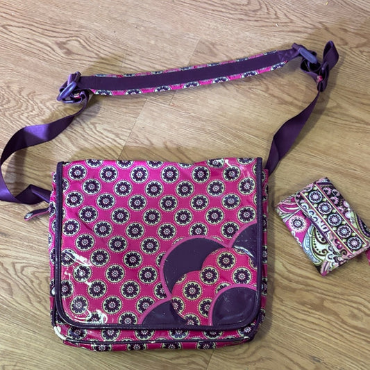 Vera Bradley Pink and Purple Patterned Crossbody Bag