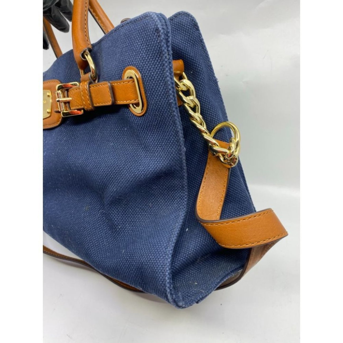 MICHAEL KORS Blue Inter Woven Canvas Shoulder Bag