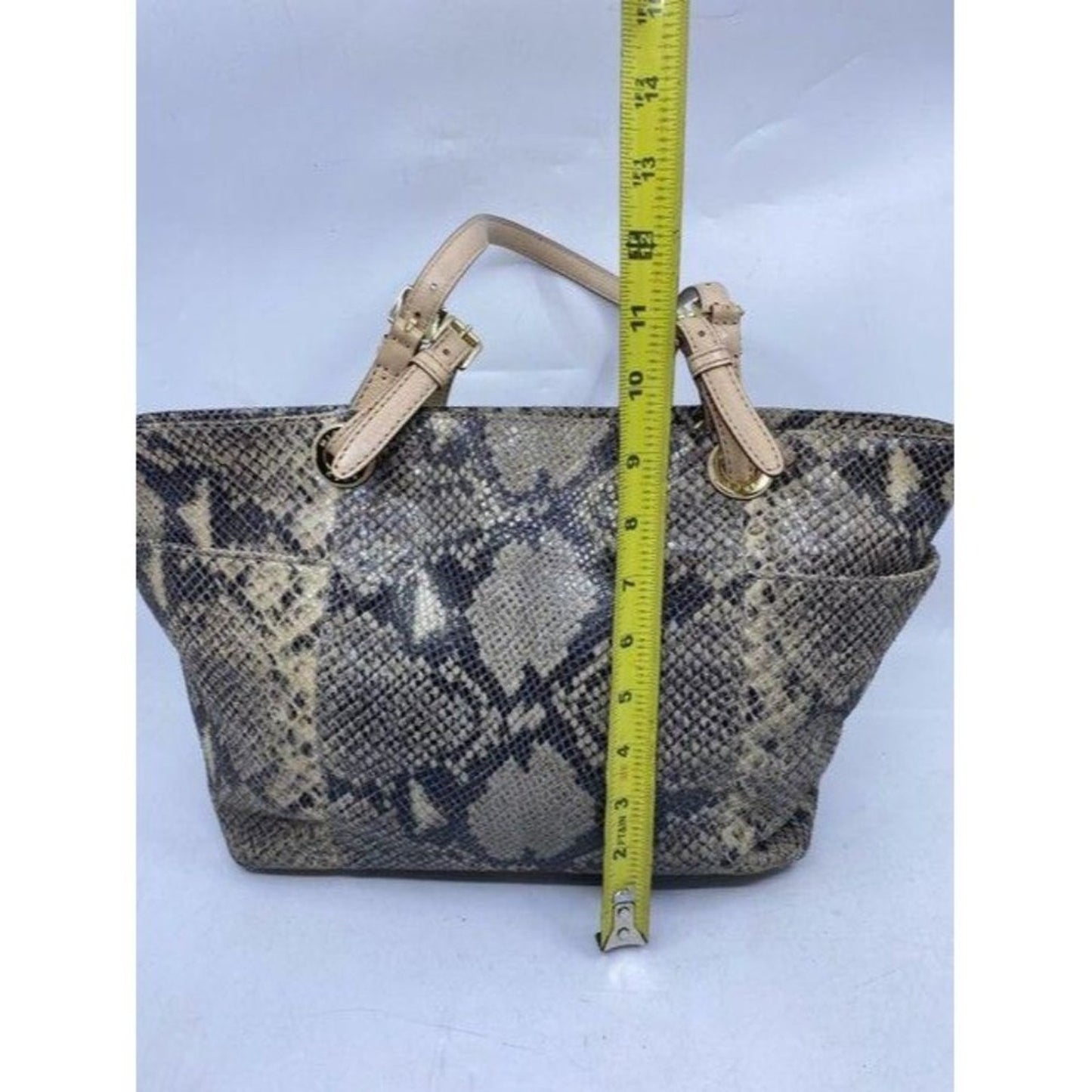 michael kors bag snake print beige black leather t
