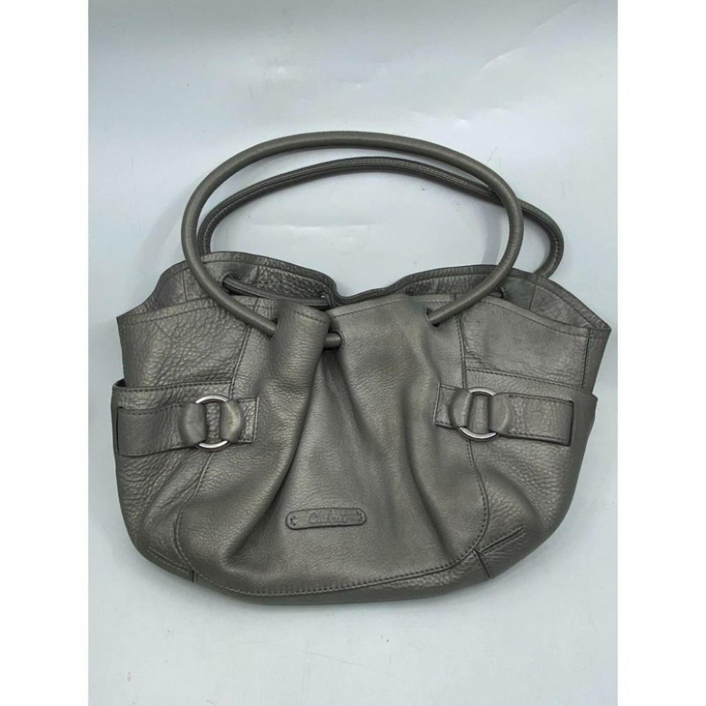 COLE HAAN Gray Large Leather Tote/ Shoulder Bag
