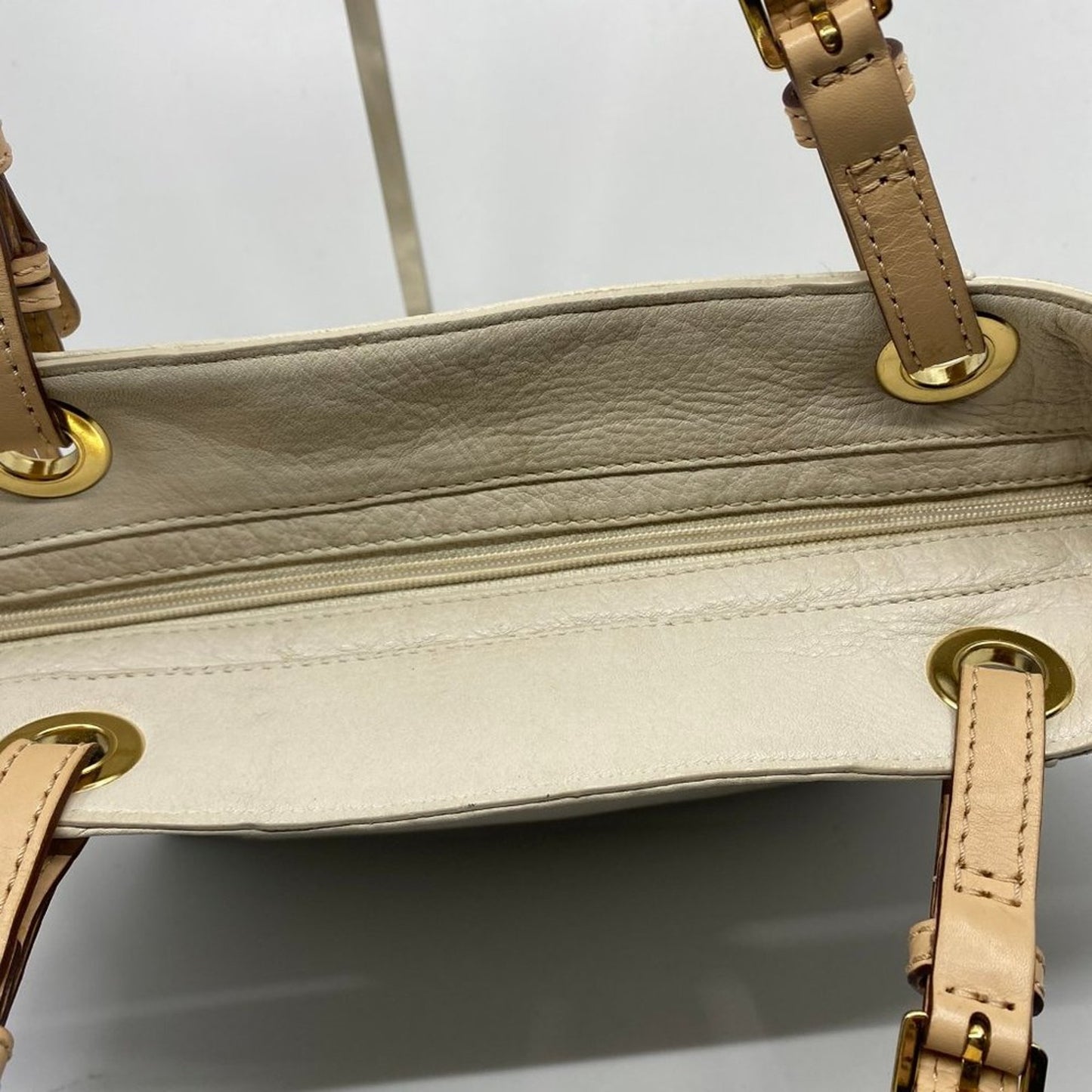 Michael Kors Large White Leather Tote Bag