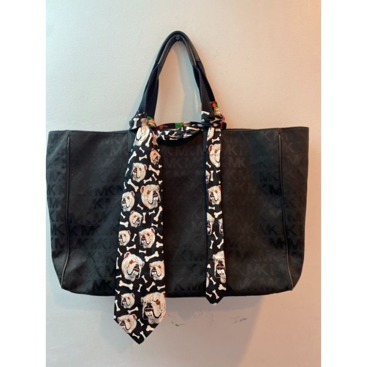 MICHAEL KORS XL All Over Logo Fabric Night Bag