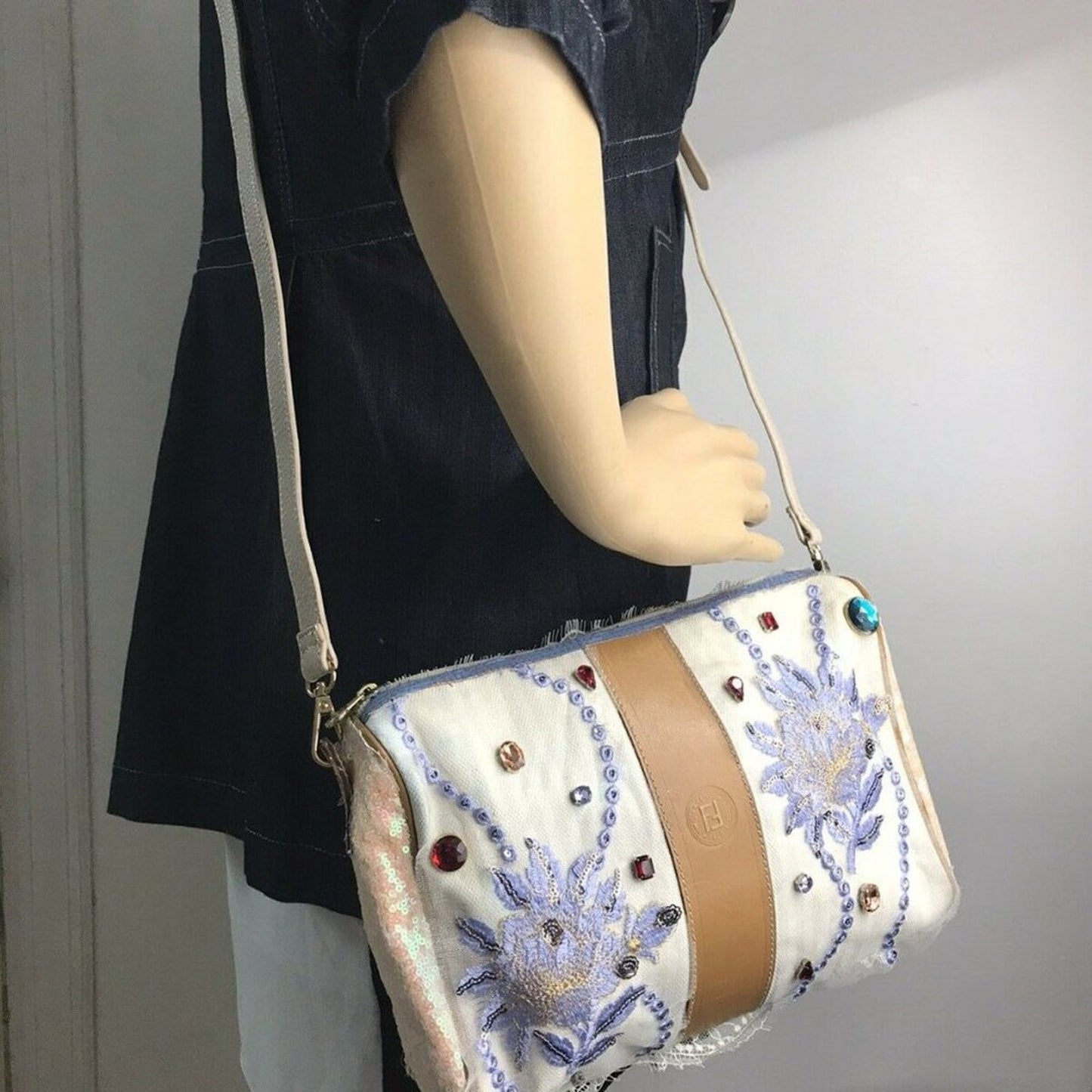FENDI Vintage Customized Crossbody W/ Rhinestones