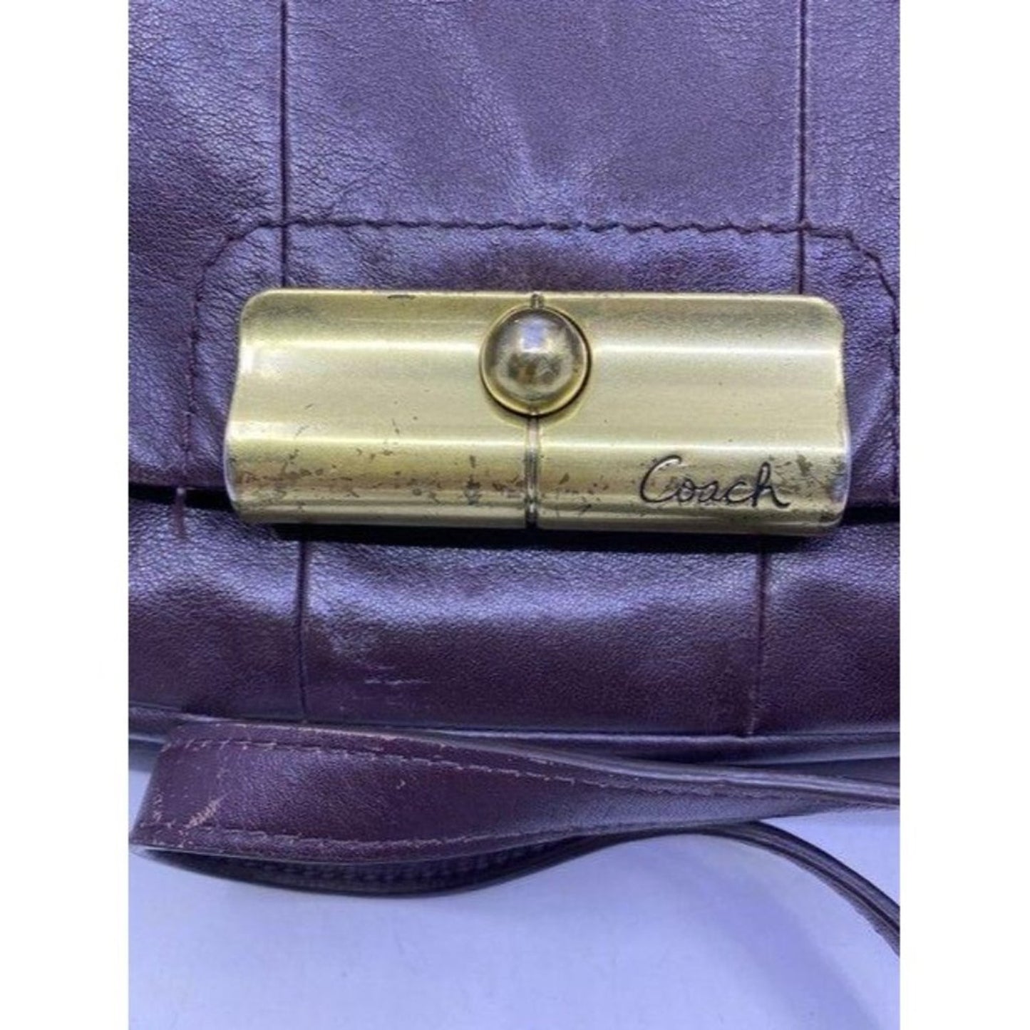 coach vintage rare brown leather cross body bag