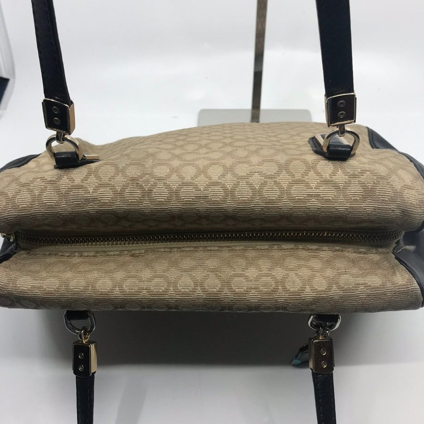 COACH Customized Tan Black Fabric Shoulder Bag