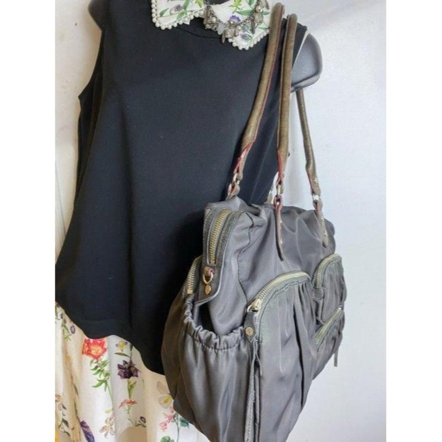 mz wallace bag black fabric tote