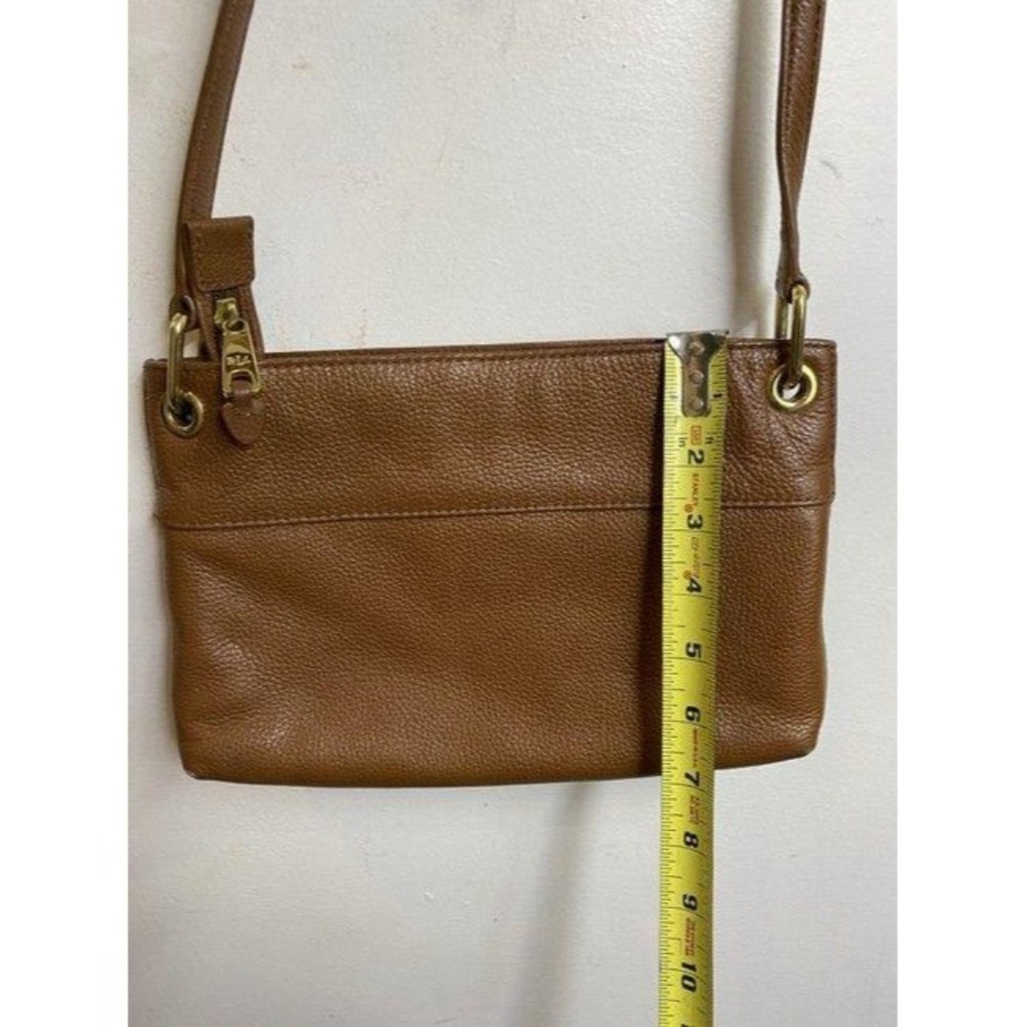 lauren ralph lauren orange leather cross body bag
