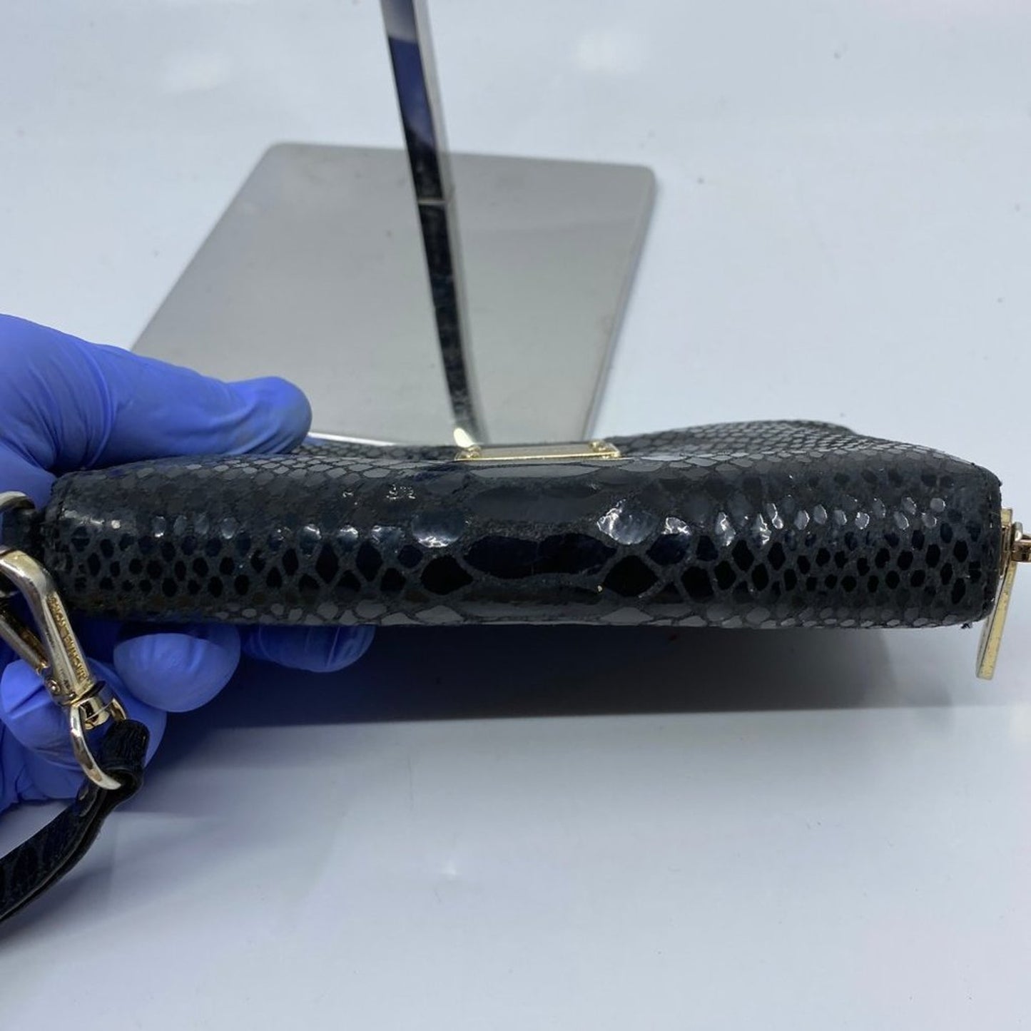 Michael Kors Black Alligator Leather Wristlet